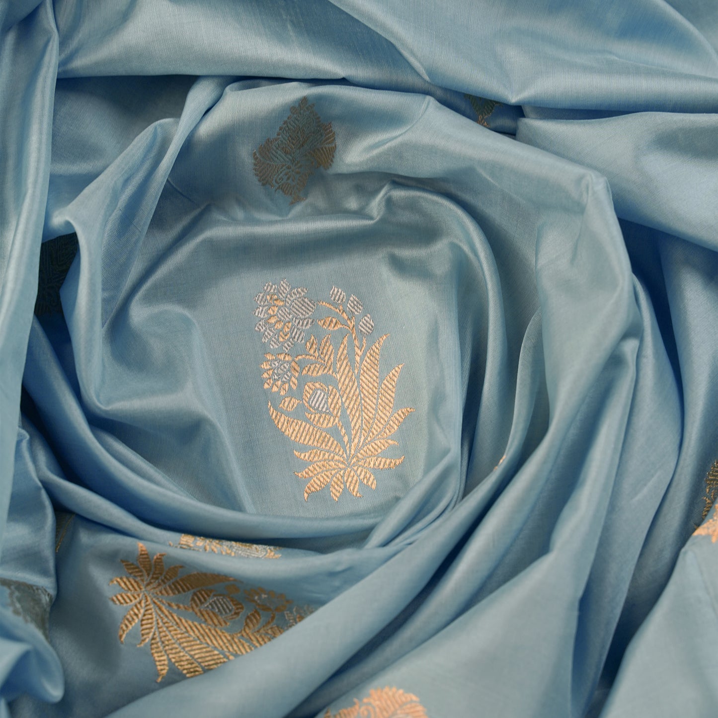 SARIKA - Powder Blue Banarasi Silk Saree