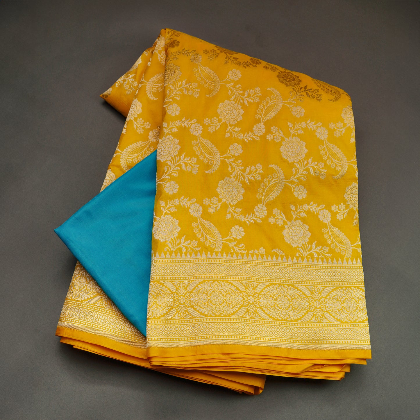 SHRISHTI - Bright Yellow Banarasi Silk Saree