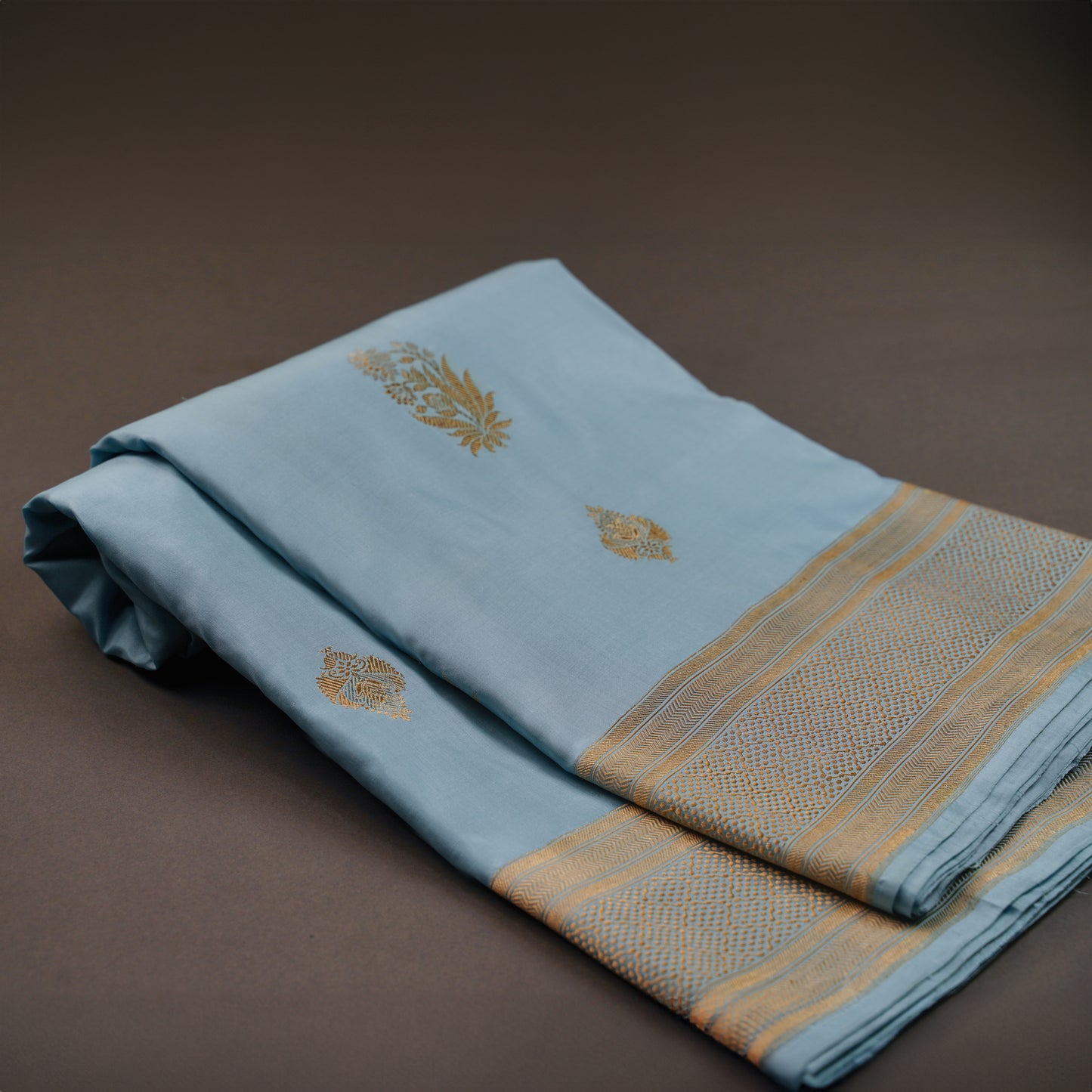 SARIKA - Powder Blue Banarasi Silk Saree