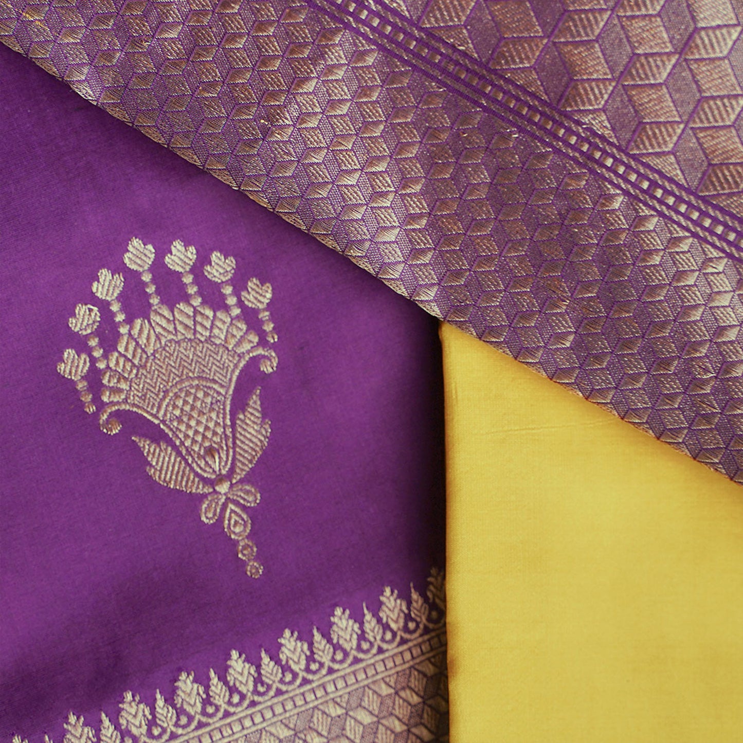 LATIKA - Purple Banarasi Silk Saree