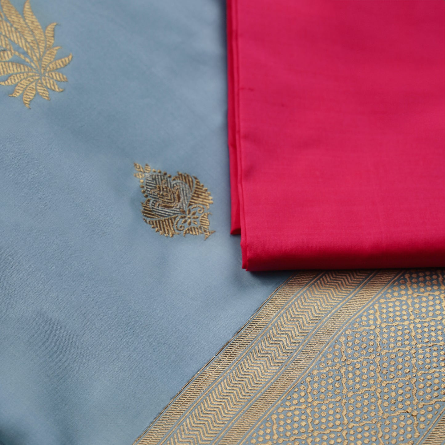 SARIKA - Powder Blue Banarasi Silk Saree