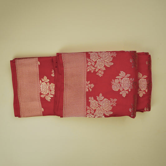 RITIKA – Bright Red Banarasi Silk Saree