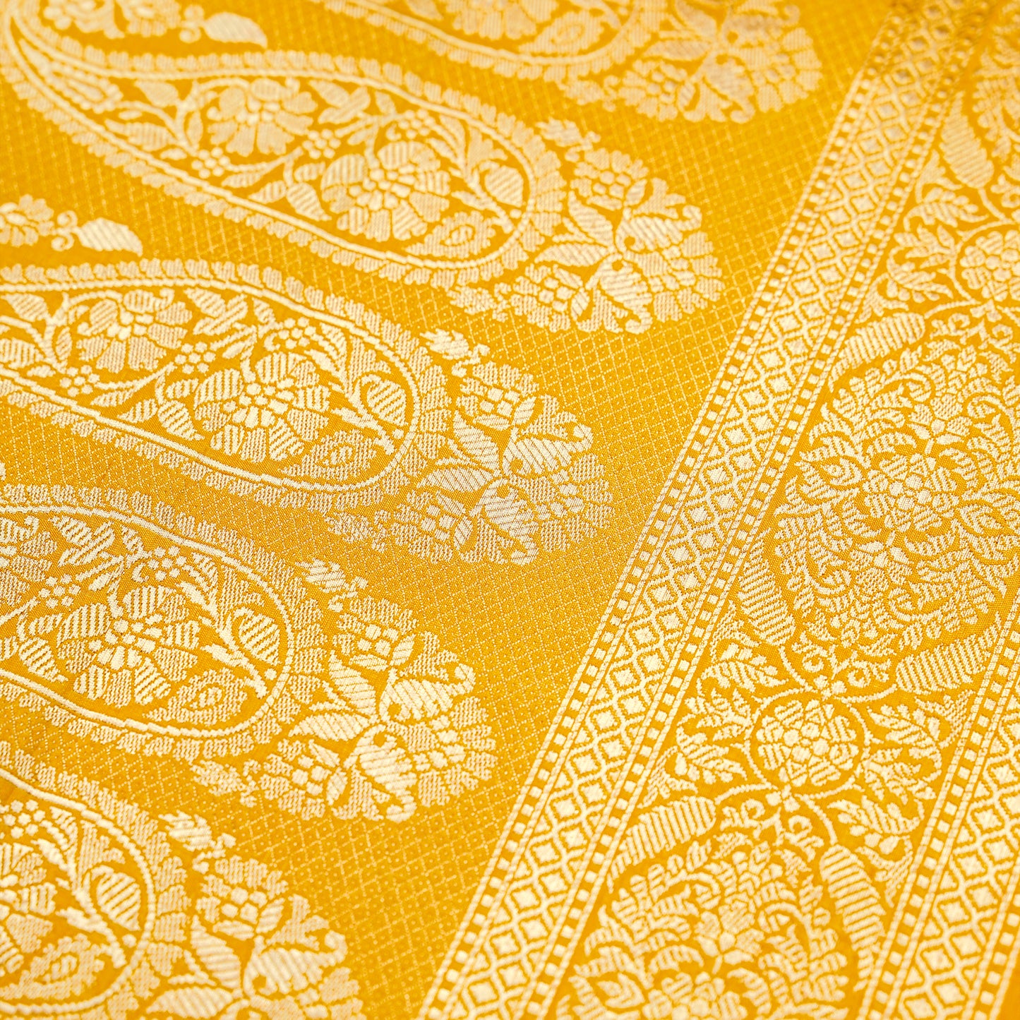 SHRISHTI - Bright Yellow Banarasi Silk Saree